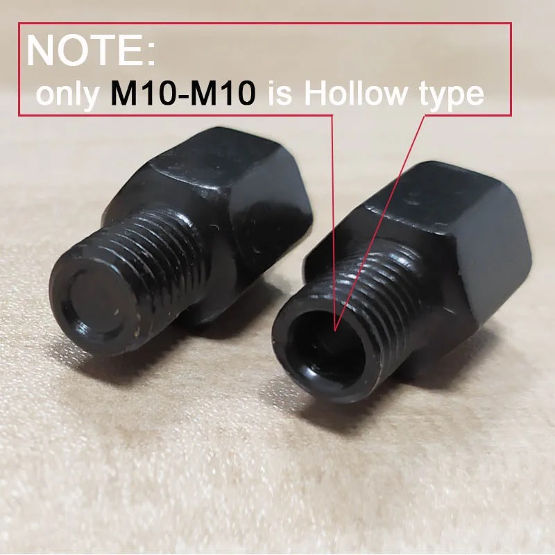 1 Paar schwarze Motorrad-Spiegeladapter M10 10 mm M8 8 mm Rückspiegel Umwandlungsschraube Ich bin Uhrzeigersinn Anti-Uhr Rechts-Verknüpfungen-Gewinde