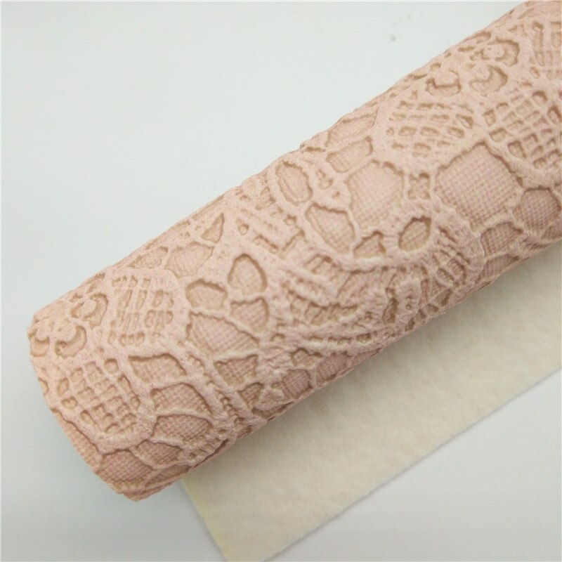 Pastel Colors Lace Embossed Synthetic Leather Vinyl Fabric Faux Leather Sheets For Bows Earrings DIY 21x29CM Q353
