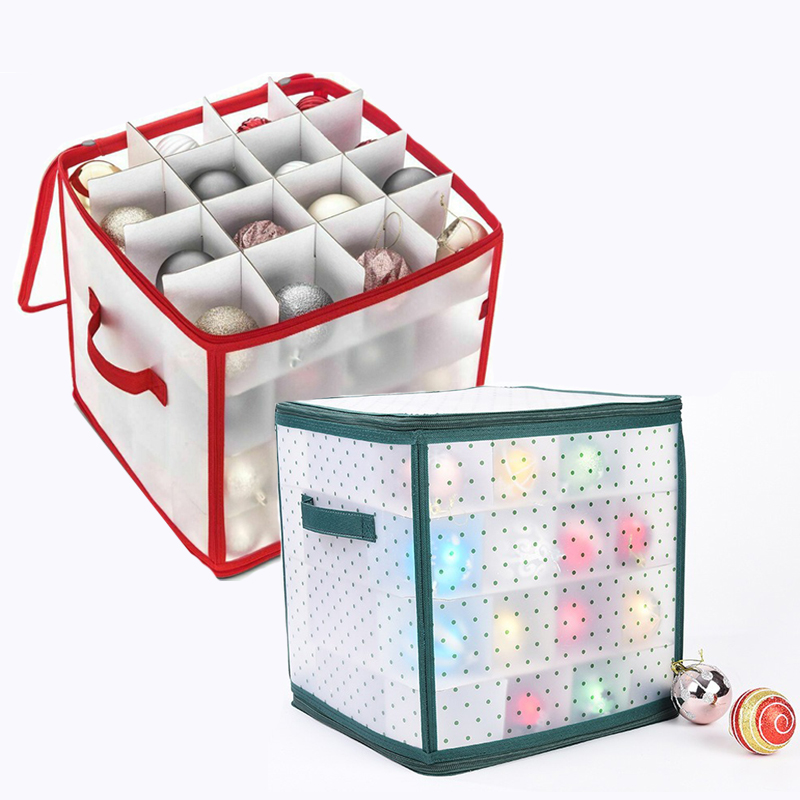Christmas Ball Storage Box 64 Grid Large Capacity Foldable Storage Box For Storing Ball Toys And Ornaments