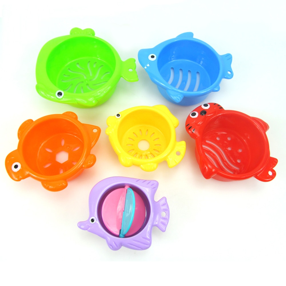 11 pezzi colorati animali bagno doccia impilabile tazza bambini bagnetto acqua gioco giocattolo