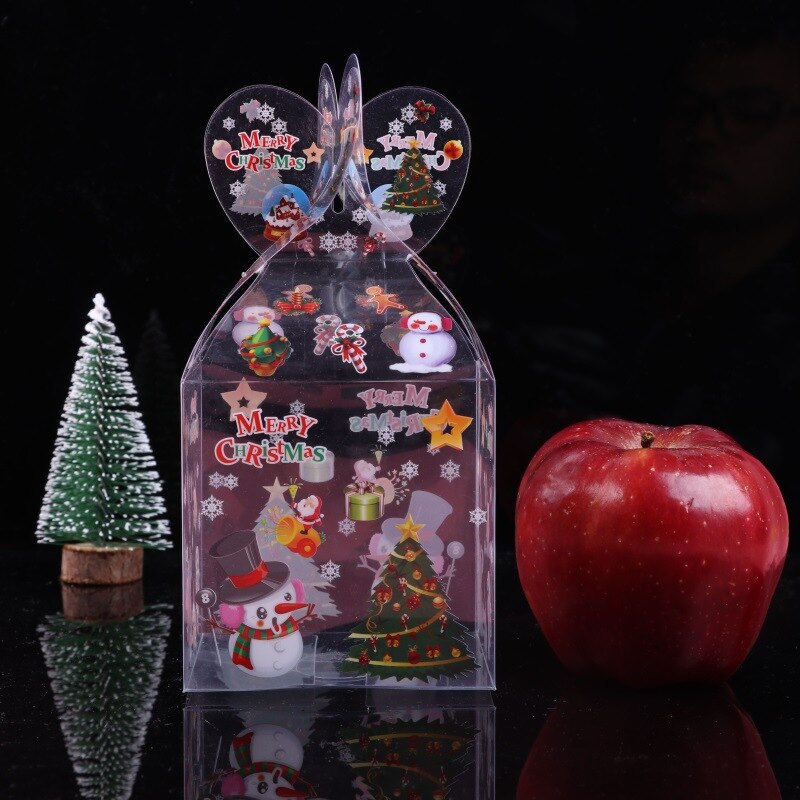 20 stk pvc gennemsigtig slikæske juledekorationsæske og emballage julemanden snemand elg rensdyr æbleæsker: 1