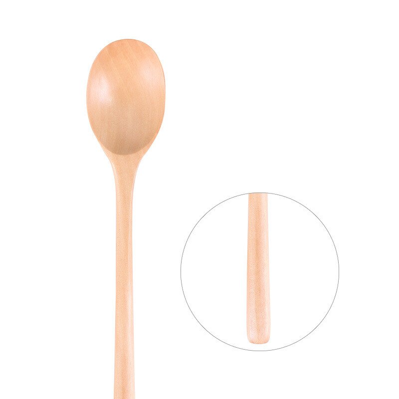 Natual Wooden Spoon Kitchen Cooking Utensils Japanese Style Soup Teaspoon Catering Cuchara De Madera Creativa: B-23.5 cm x 4 cm