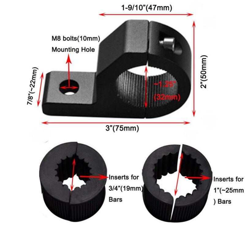 Montagebeugel mistlamp rijlicht universeel spotlight 25-32mm klem houder voor auto motor cafe racer koplamp beugel