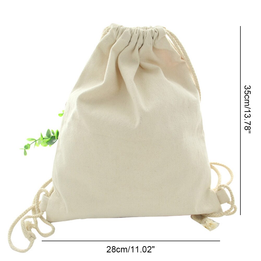 Blank DIY Hand Painting Drawstring Backpack Canvas Backpack Travel Storage Bag