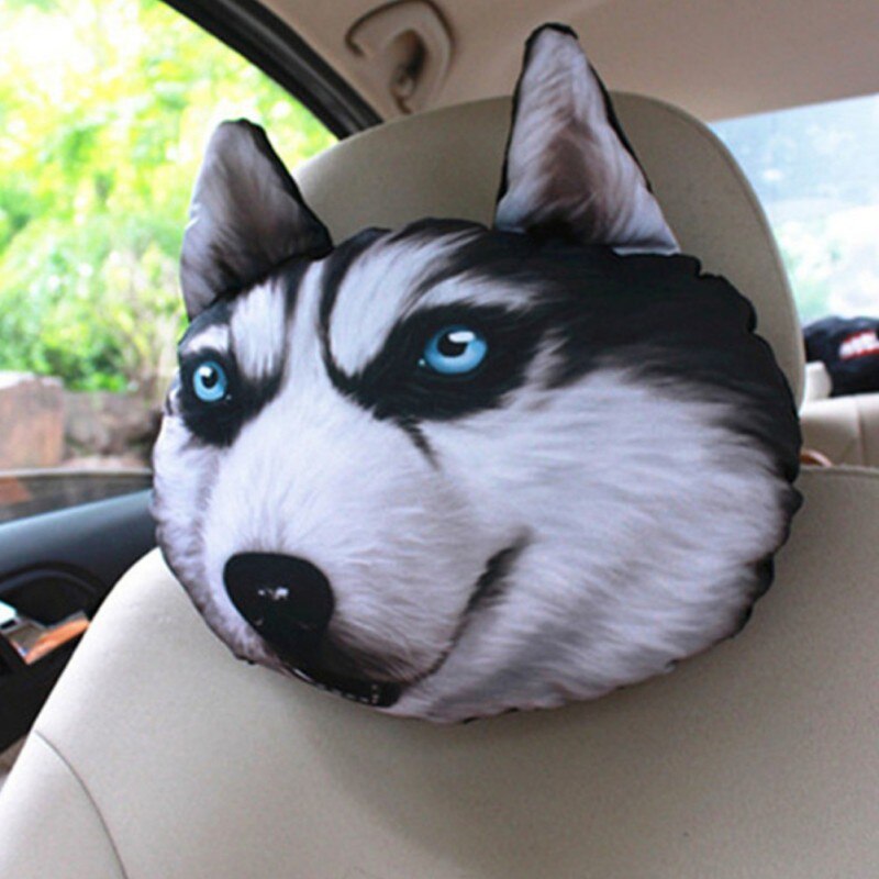 Comfortable Cartoon Headrest Car Interior Pillow Decoration Car Accessories: Blue