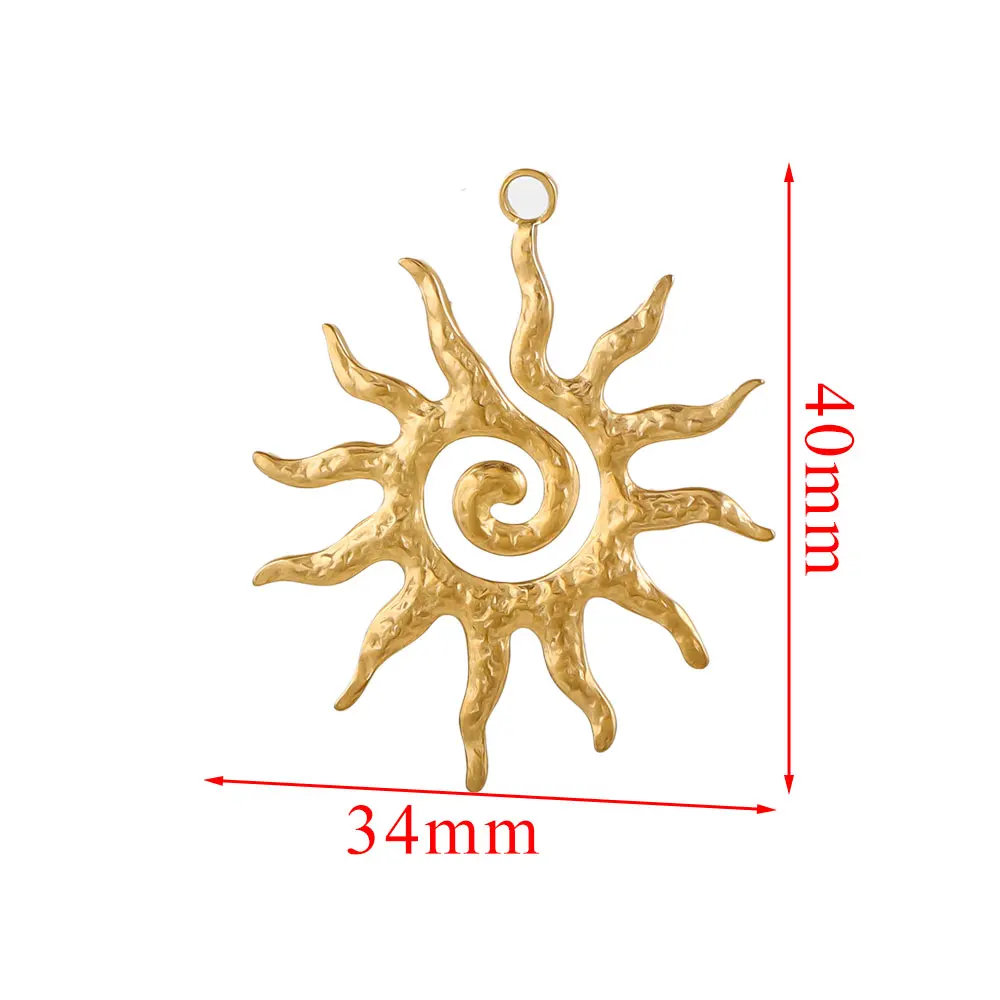 5 uds conectores de dijes de acero inoxidable corazón grande sol chapado en oro DIY collar pendientes joyería de materiales para hacer al por mayor: Gris oscuro