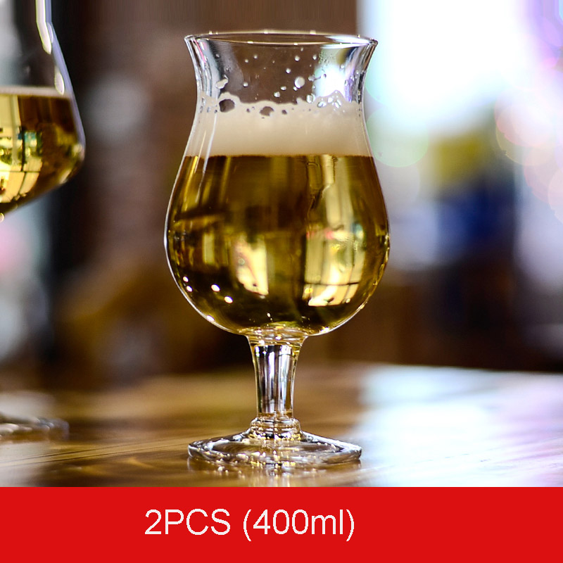 2 stk europæisk ølglas blyfri krystalglas stort vinglas whiskyglas husholdningsfest bryllupsdrinkware: D    400ml