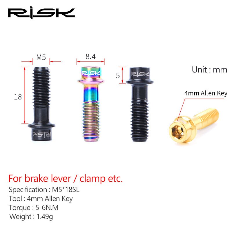 2 stücke M5x18mm Fahrrad Bremshebel Schrauben Titan Legierung Hohl Rabatt Bremse Befestigt Schraube Mountainbike Sitz Post Klemme bolzen