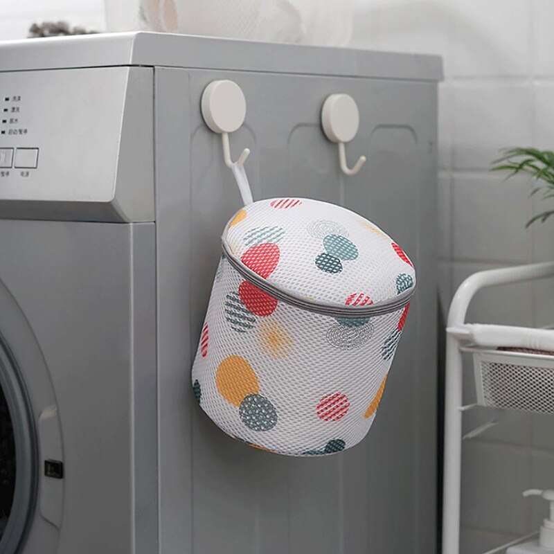 Printing Zippered Mesh Laundry Bag Polyester Laundry Wash Bags Coarse Net Laundry Basket Bags for Washing Machines Bra Bag