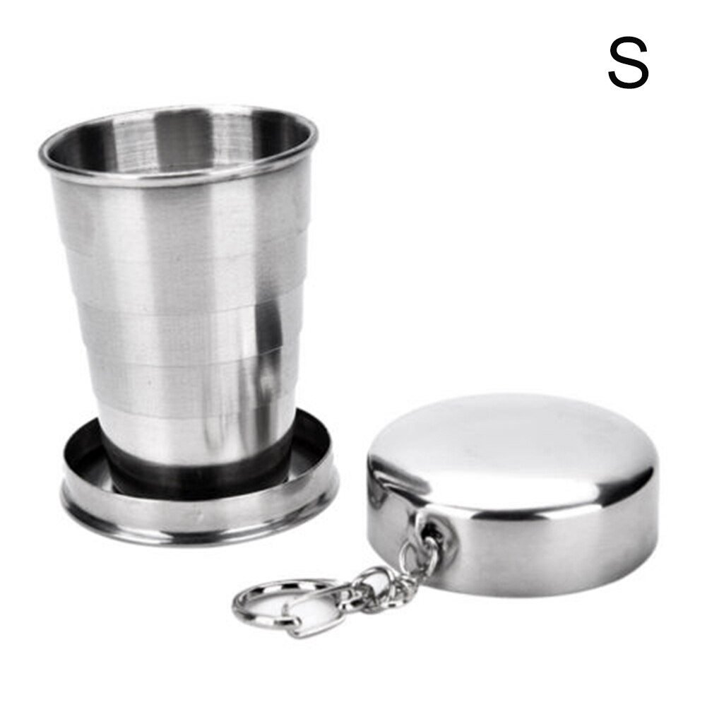 1 Pcs Rvs Pot Draagbare Opvouwbare Water Mok Deksel Handvat Outdoor Camping Koken Picknick Ultralight Titanium Cup: 01