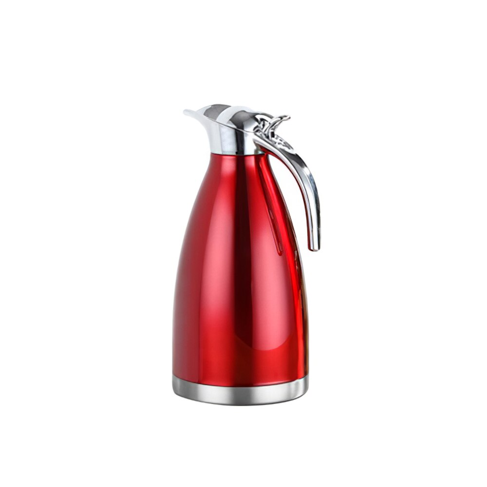 Grote Roestvrijstalen Thermische Fles Koffie Carafe-2L Dubbele Wand Geïsoleerd Thermosflessen Thermoskan Water Pot Reizen Kinderen: Rood