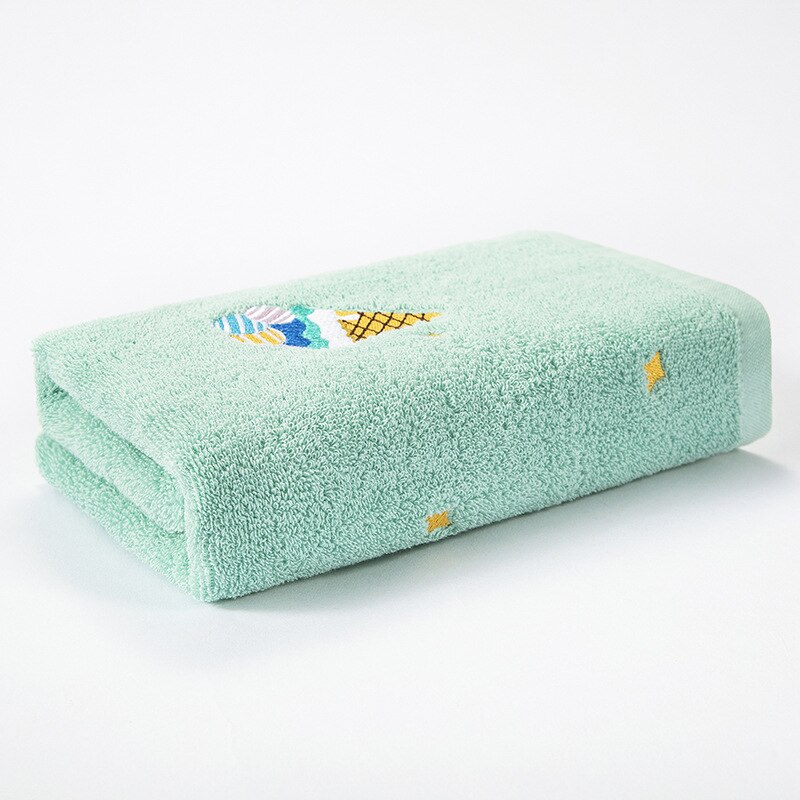 40*90Cm Planeet Katoen Handdoek Borduren Verdikking Mannen En Vrouwen Handdoek Geborduurde Badhanddoek Grote Badstof absorberende Handdoek: ice cream-green / 1 st