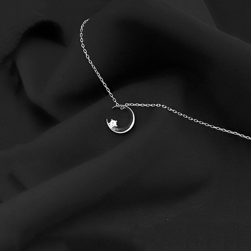 Delicate Kubieke Zirkoon Moon Charm Hanger Ketting Voor Vrouwen Dagelijks Sieraden Drie Kleuren Ketting S-N654