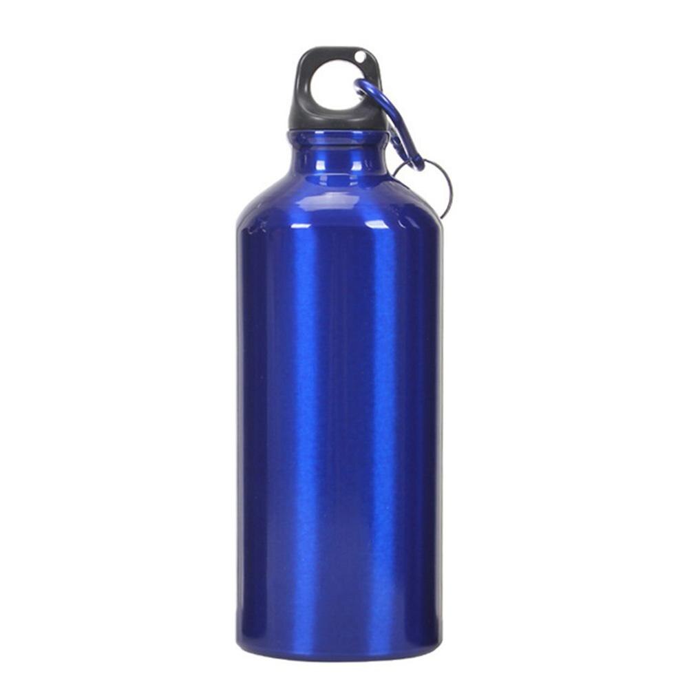 Vattenflaska i aluminium 400ml 500ml 600ml utomhusmotionscykel sportvattenflaskor dricksvattenkokare med lock lätt att bära: 600ml blå