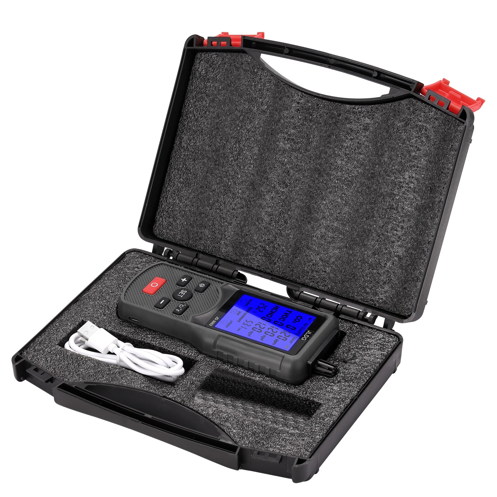 Co2 Meter Co2 Sensor Detector Air Monitor Air Analyzer with Temperature Humidity Display 400-5000PPM Measuring Range: Default Title