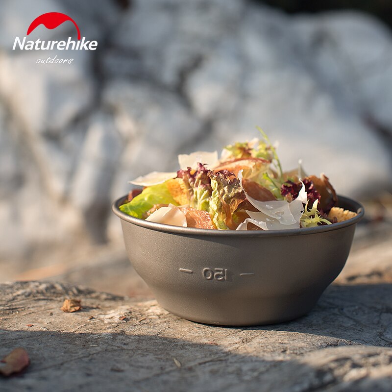 Naturehike Tragbare Titan Geschirr einstellen 200-800ml Salat Schüssel/Platte Ultraleicht BBQ Gericht draussen Abendessen Reise Abendessen platte einstellen