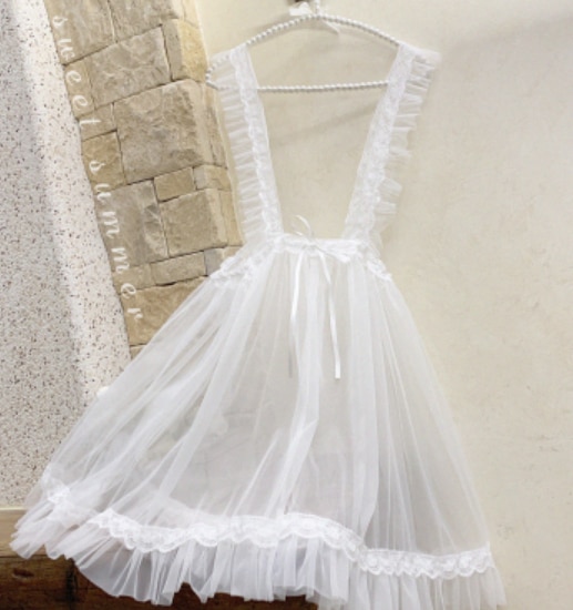 Delantal de lolita para chica, blusa de malla, falda victoriana, suelta, gótica, lolita: Default Title
