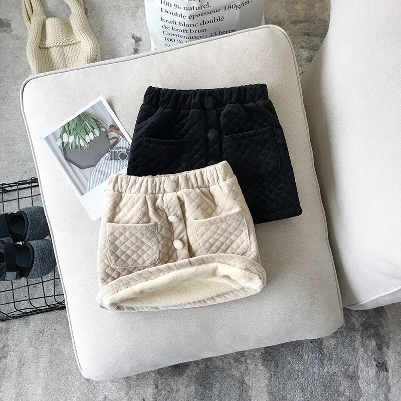 Bébé filles jupe enfant en bas âge enfants hiver épaissir jupes coton noir velours jupe enfants vêtements