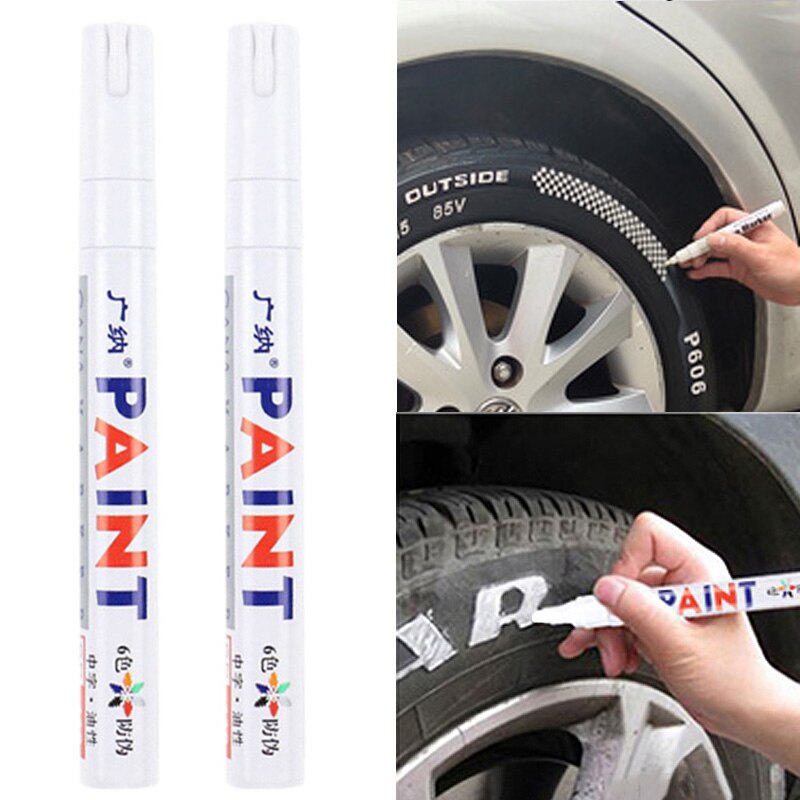 1 stücke Weiß Reifen Stift Fahrzeug Professionelle Auto Kratzer Reparatur Farbe Reifen Stift Ausbessern Reparatur Stift Auto Auto Motorrad Reifen