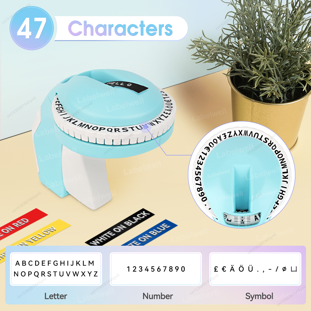 Mini Label Printer B90 Portable 3D Embossing Label Maker Similar as Dymo 12965 Manual Label Machine Or 1PK Dymo 3D Label Tape