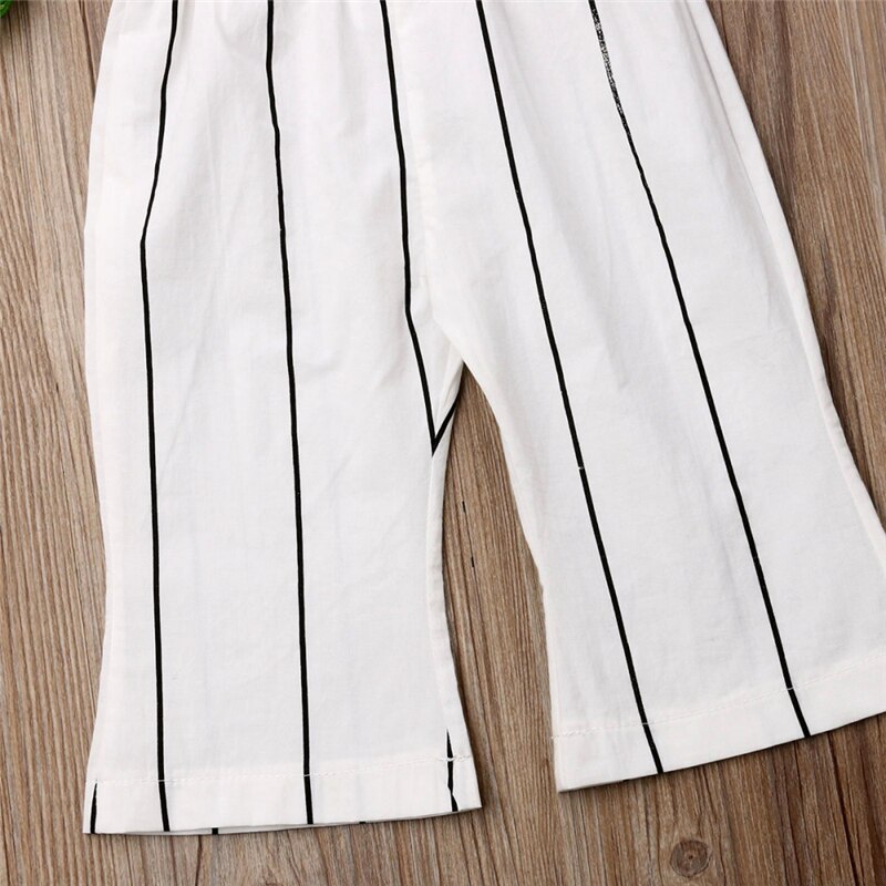 Sommer småbørn børn baby piger tøj stribet jumpsuit ærmeløs strop overalls lange bukser one-pieces outfits 1-6y