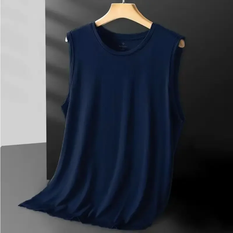 Herre issilke mesh vest let sports sommertøj ærmeløs t-shirt tanktop afslappet overtøj: 5xl / Brun