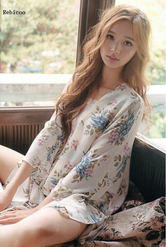 Kjolesæt kvinder koreansk stil dagligt trykt søde kvinders klæder trendy åndbart tøj hjemmetøj bløde studerende kvindelige