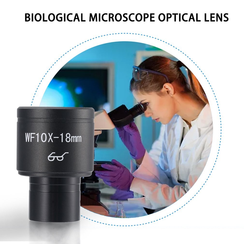 Brede Veld WF10X Oculair Gezichtsveld 18Mm Voor Biologische Microscoop Optische Lens Oculaire Met Dradenkruis Schaal