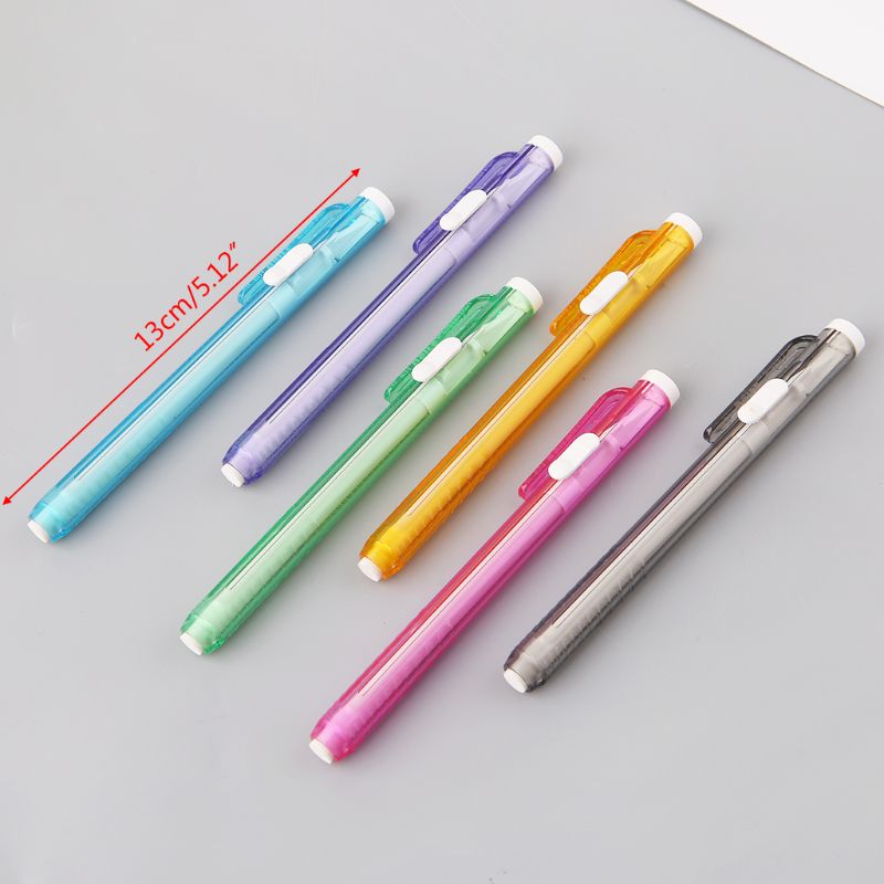 Press Pen Shaped Eraser Writing Drawing Pencil Erase Student School Office Stationery Learning Painting Accessory