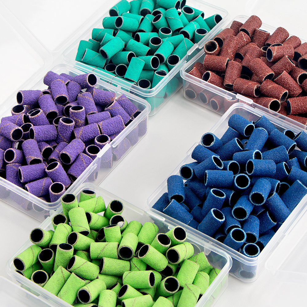 100 Uds. Brocas para uñas, bandas de lijado para máquina eléctrica, lima, amoladora, lijadora, juego de bandas para uñas acrílicas, herramientas de eliminación de Gel