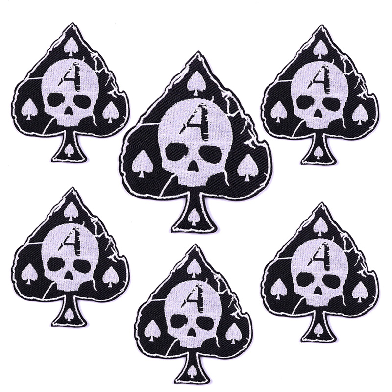 10 Stks/partijen Rock Stijl Borduurwerk Patch Punk Skull Patch Iron On Patches Voor Kleding Jassen Naaien Applique Letter Strijken Diy