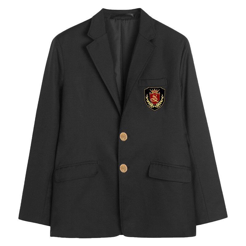 Japanese Korean Graduation DK JK Jacket Girl Boy Blazer Students Black Long Sleeves Suit Coat Women Men School Uniform Cardigan: Men JK Coat / M