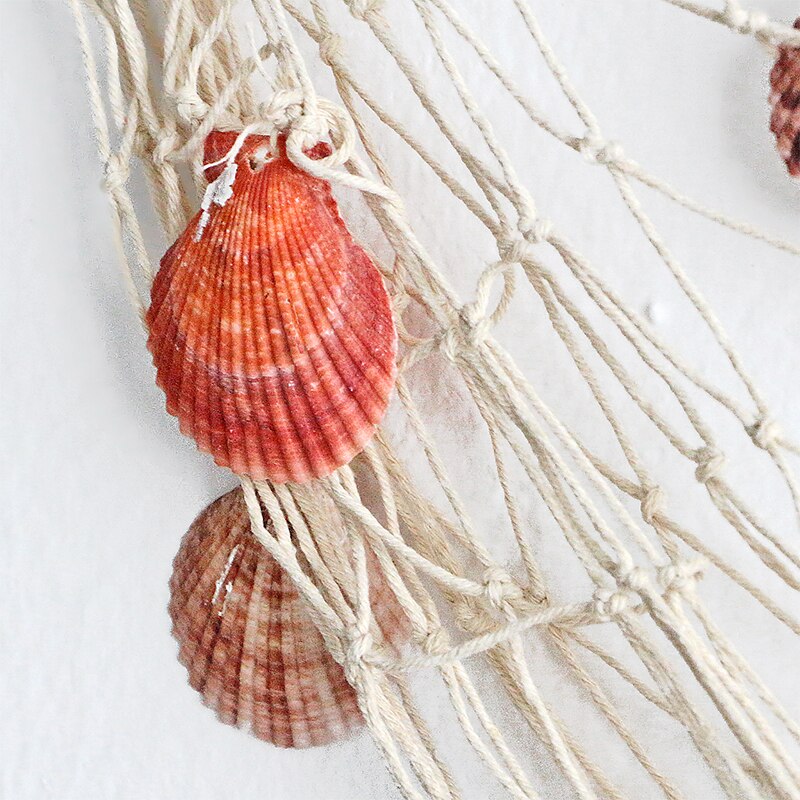 Estate Marine Decor Rete Da Pesca Arazzo Mare In Stile Mediterraneo Decorazione Della Parete di Casa Netto Del Pendente Delle Stelle Marine di Lisca di Pesce Decorazione