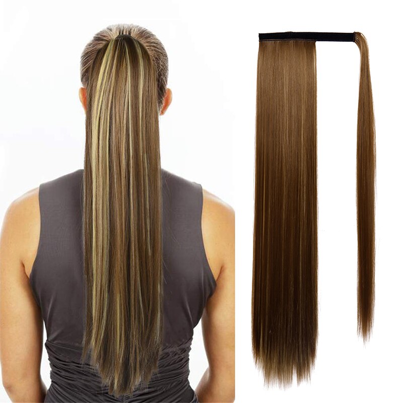 LISIHAIR Lange Lockiges/Gerade Clip in Haar Schwanz Natur Falsche Pferdeschwanz Haarteil Mit Haarnadeln Synthetische Pferdeschwanz Haar Verlängerung: 6h613
