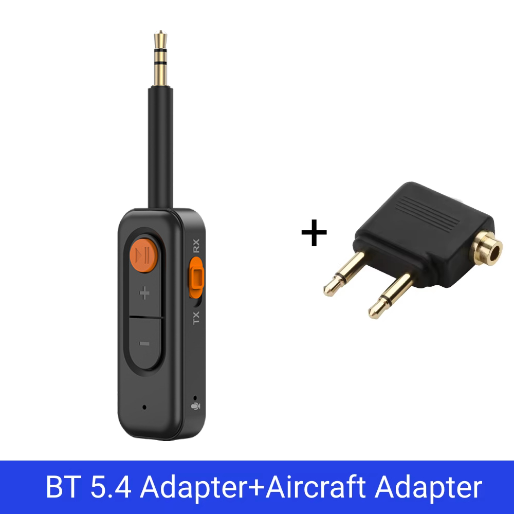Ricevitore trasmettitore Audio Bluetooth 5.4 con microfono 3,5 mm AUX musica stereo 2 in1 adattatore senza fili vivavoce per TV PC aereo auto: Rosso