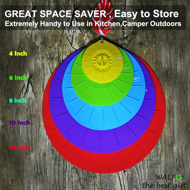 Walfos zoals te zien op tv set  of 5 siliconen deksel kookpot deksel magnetron kom pan deksel deksel siliconen pot deksel kookgerei