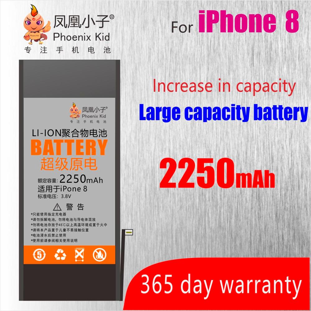 Phoenix Kid Original pour Apple iPhone 5 5 S/5C 6 6S 7 batterie remplacement téléphone portable bateria réel haute capacité Kit de réparation gratuit: For iPhone 8G