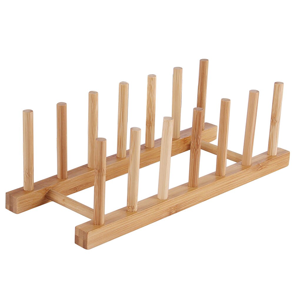 Bamboo Wooden Dish Rack Plate Rack Stand Pot Lid Shelves Home Kitchen Cabinet Organizer for Cup Cutting Board Bowl Drying Rack: A2