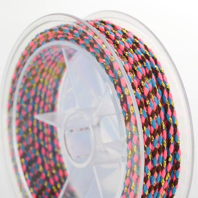 Corde en coton coloré haut de gamme, fil de coton tricolore fait à la main, bricolage, corde de Bracelet tressée à la main, 2MM: 04