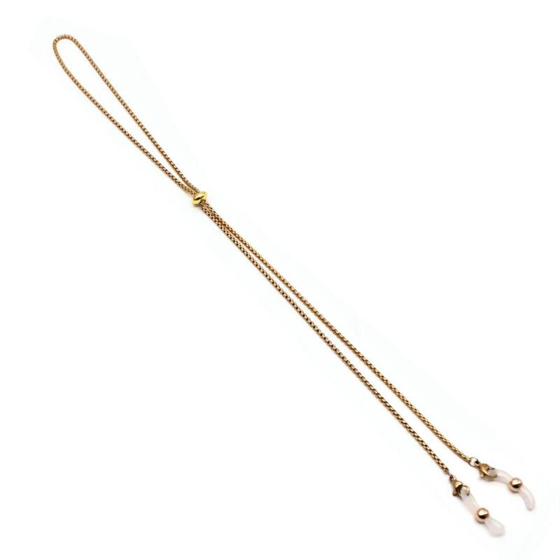 Dames Metalen Ketting Gesp Ring Gezichtsmasker Zonnebril Ketting Antislip Anti-Verloren Mode Eenvoudige Exquisite Gold-plated Accessoires: 02