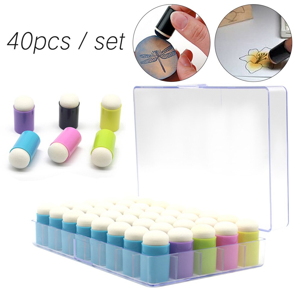 School Painting Craft Set DIY Paint Drawing Sponge Foam Finger Chalk Ink Applying Chalk Inking Staining Sponge Art Tools