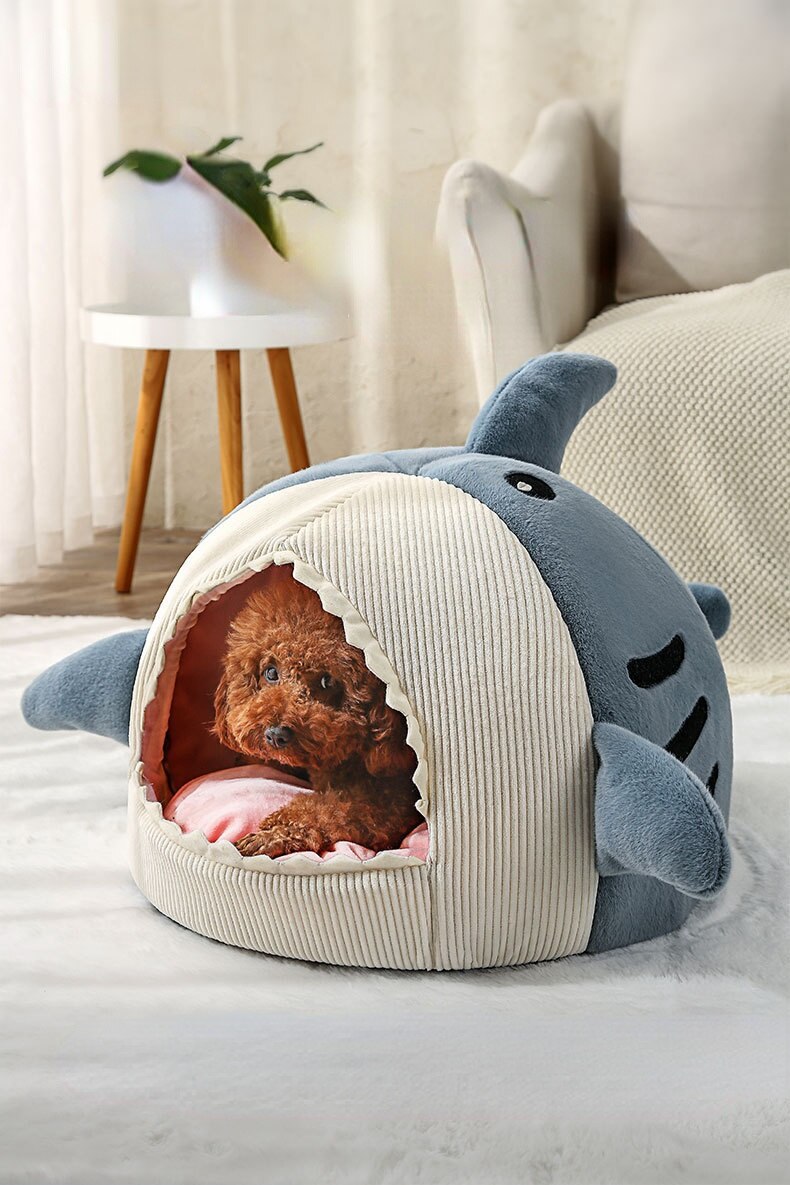 Hodowla kotów ciepłe zdejmowane i zmywalne dla małych psów hodowla kotów cztery pory roku ogólne kot buda rekin zamknięte legowisko dla kota