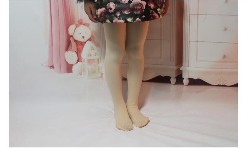 Jambières en velours blanc pour filles | Collants à haute élasticité pour enfants, collants de danse pour écolières, collection printemps/été: Beige / M 5 to 8year