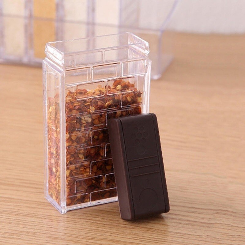 Caja organizadora de especias para cocina, tarros de sal y pimienta de PP, almacenamiento de especias, organización del hogar, 6 unids/set por juego