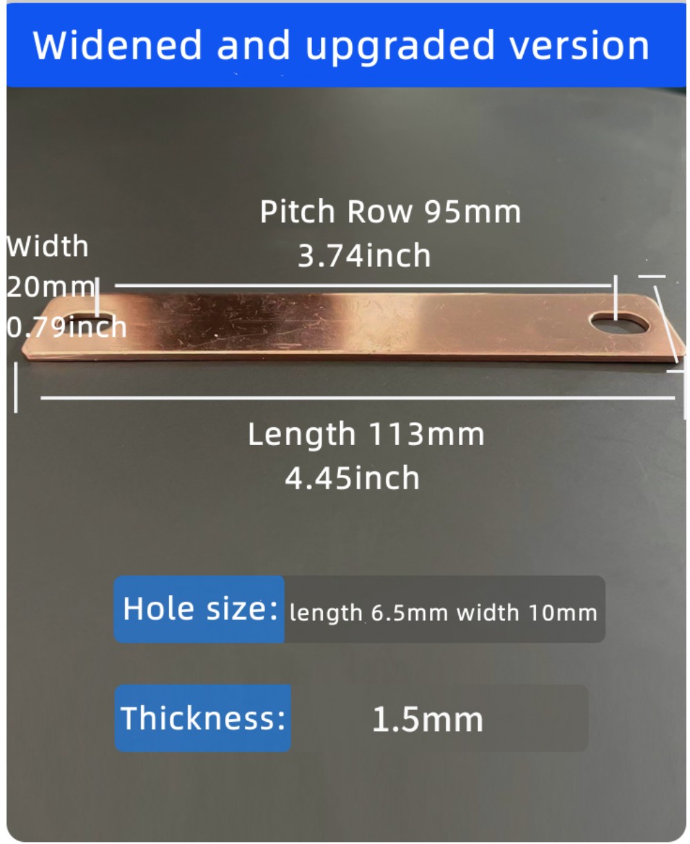 Bus Bars Connector Red Copper for LiFePO4 Cell 30Ah-300Ah Lithium Battery Red Copper Pickling Busbar Brass M6