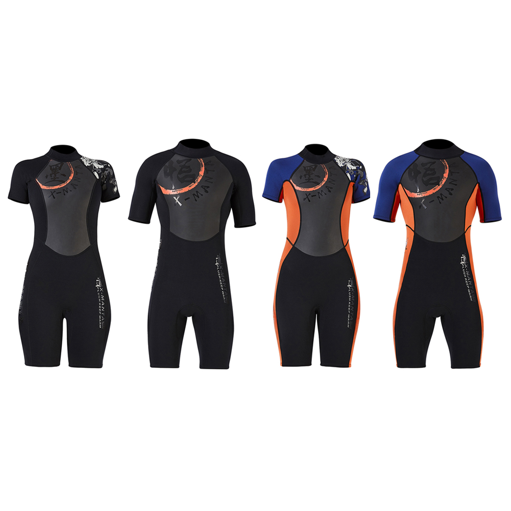 Traje de neopreno de 3mm para hombre y mujer, S-XXL de una pieza para mantener el calor, traje de baño de manga corta para Surf y buceo