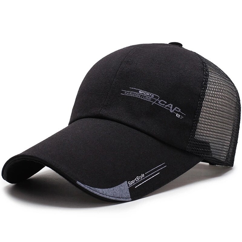 Men Women Summer Baseball Cap Quick Drying Hats Unisex Breathable Sport Pure Color Snapback Hat bone baseball hat: Black1