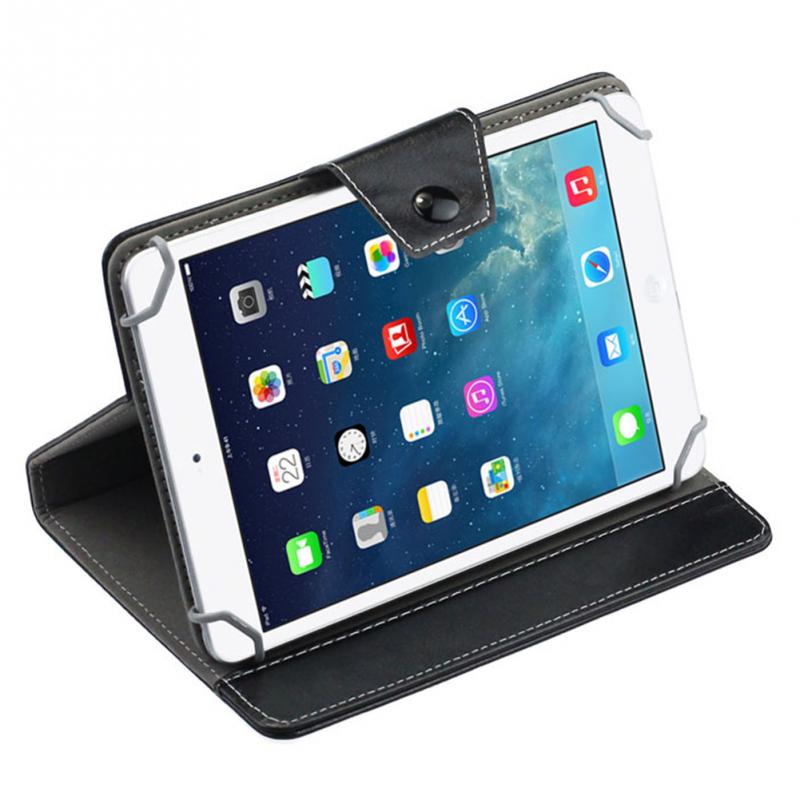 Universal PU Leather Stand Cover Case For 7 Inch Tablet PC Pure Color: Black