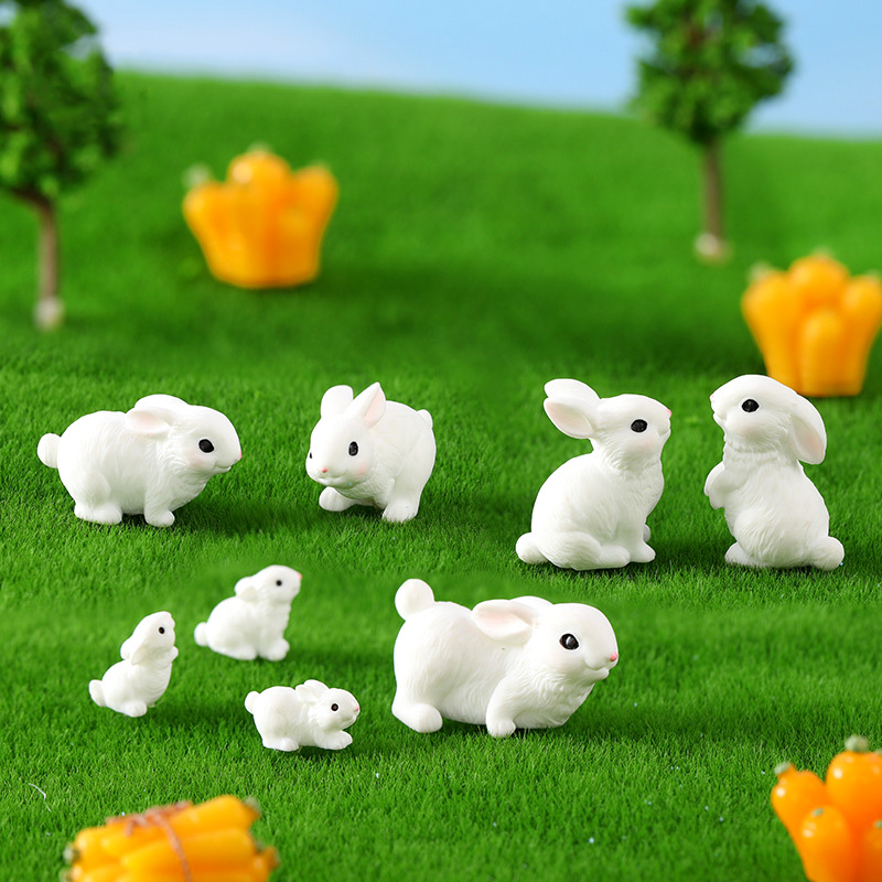 Easter Cute Rabbit Figurine Diy Landscape Home Kawaii Room Decor Miniature Fairy Garden Decoration Accessories Modern