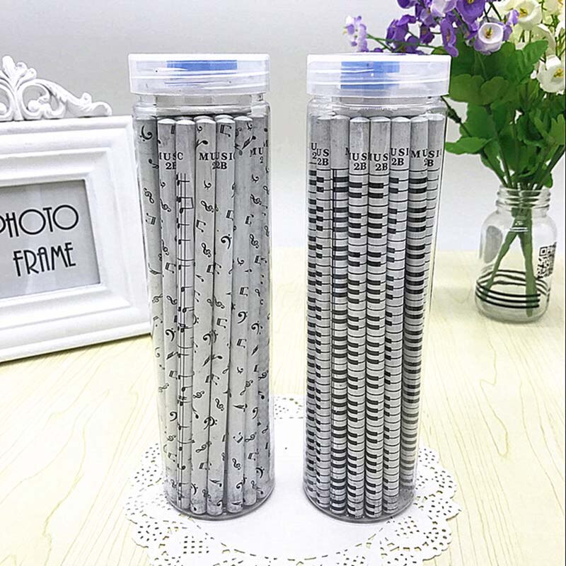 Musical Note Pencil 2B Standard Round Pencil Music Stationery Piano Notes School Student Prize 36pc Pencil+Eraser+Sharpener
